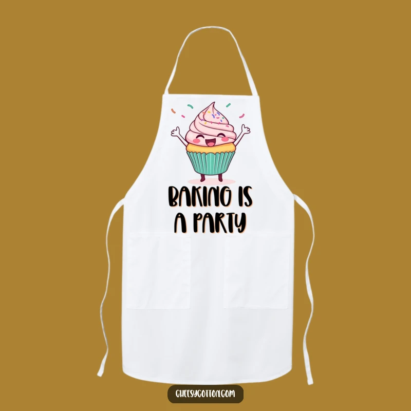 Funny Cupcake Dance Apron: Bake with Joy, Sprinkles Chef