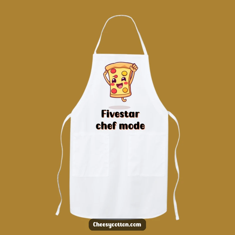 Funny Pizza High Five Apron: Cheerful Kitchen Wear for Fun & Delicious Cooking