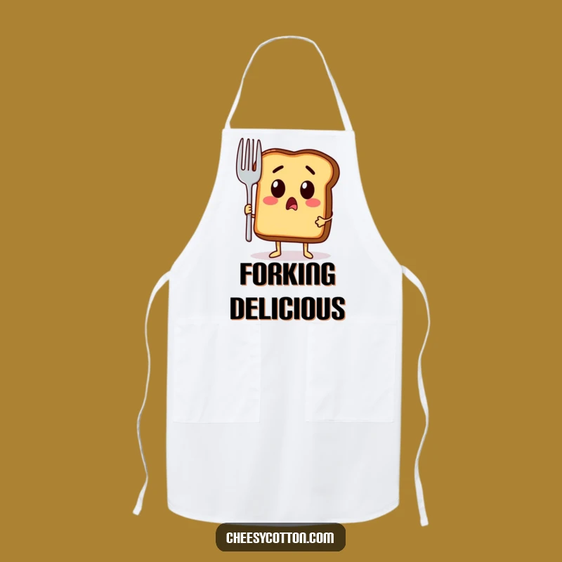 Funny Toast Surprise Apron: Hilarious Breakfast Chef Character for Kitchen Fun