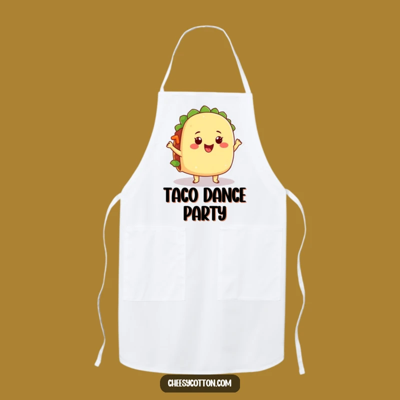 Funny Dancing Taco Apron: Hilarious Mexican Food Chef Character for Kitchen Fun