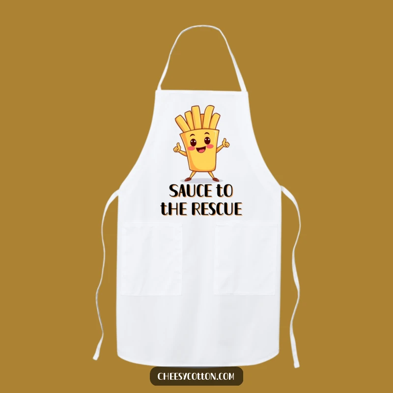 Funny French Fry Superhero Apron: Heroic Kitchen Wear for Bold & Fun Cooking