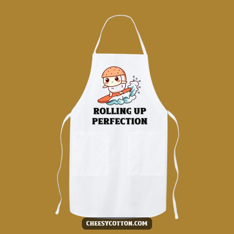 Funny Kawaii Sushi Apron: Surf & Serve! Sushi Chef, Hilarious Funny Gift For Cooks
