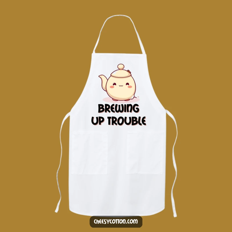 Funny Shy Teapot Kitchen Apron: Hilarious Character Cooking Gift