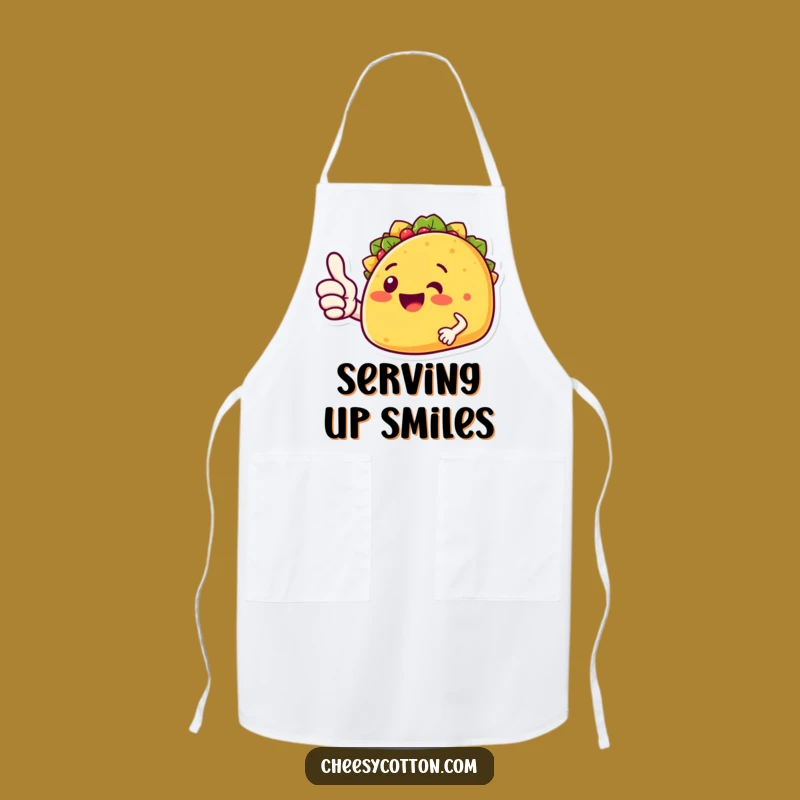 Funny Taco Thumbs Up Apron: Kitchen Fiesta with a Hilarious Character