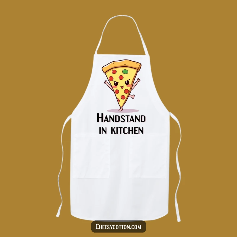 Funny Kawaii Pizza Handstand Apron Cook With Determination And Fun