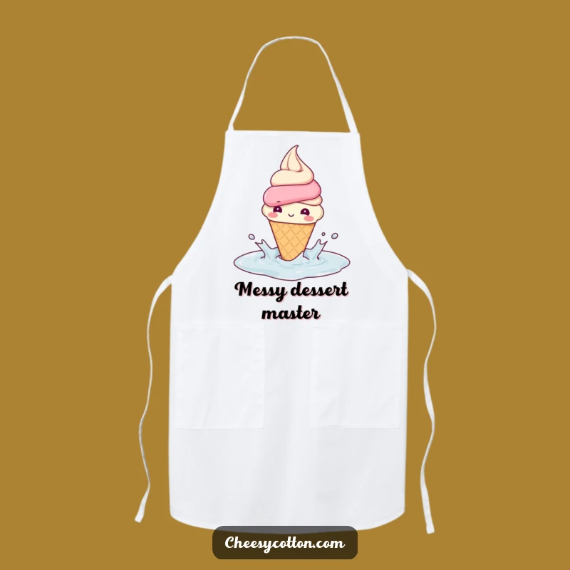 Funny Ice Cream Splash Apron: Cook with Sweetness and Humorous Flair