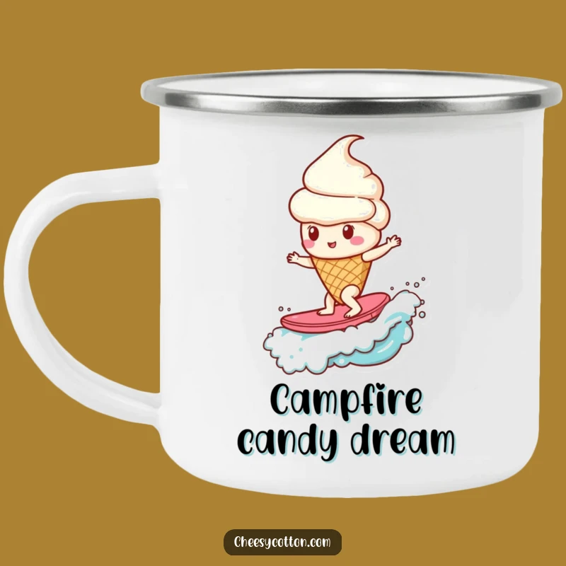 Funny Ice Cream Cone Candy Wave Camping Mug: Your Hilarious Companion for Sweet Adventures