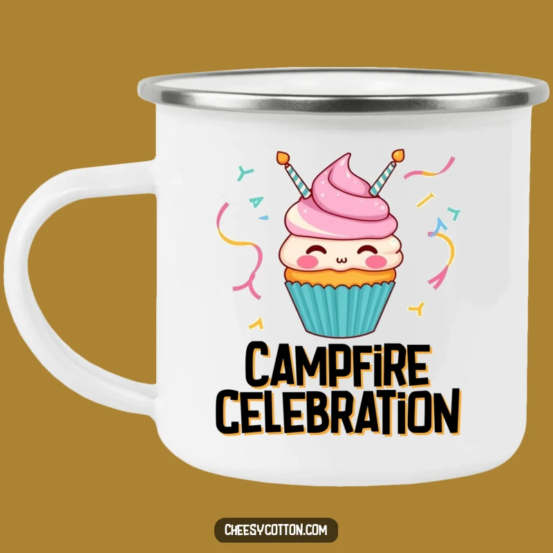 Funny Cupcake Streamer Camping Mug - Adventure with Joy Gift!