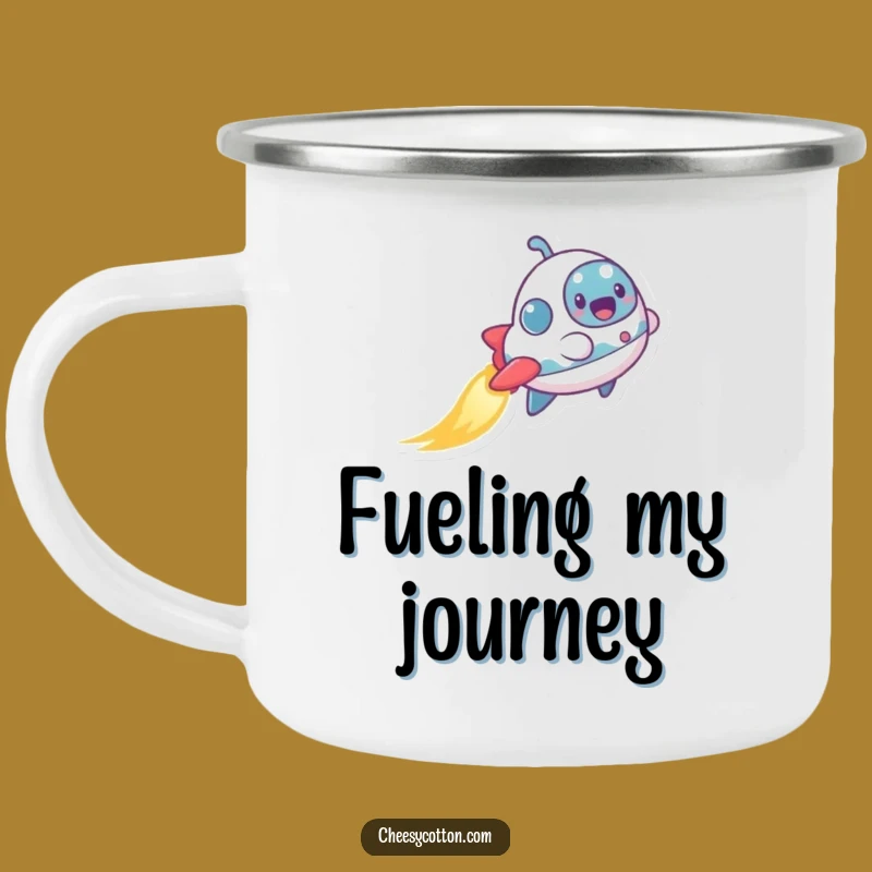 Funny Spaceship Camping Mug: Roast Marshmallows Under Starlit Laughs