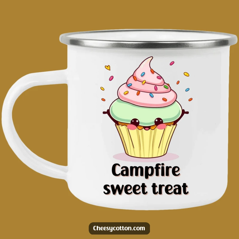 Funny Cupcake Camping Mug: Durable and Hilarious Dessert for Outdoor Treats