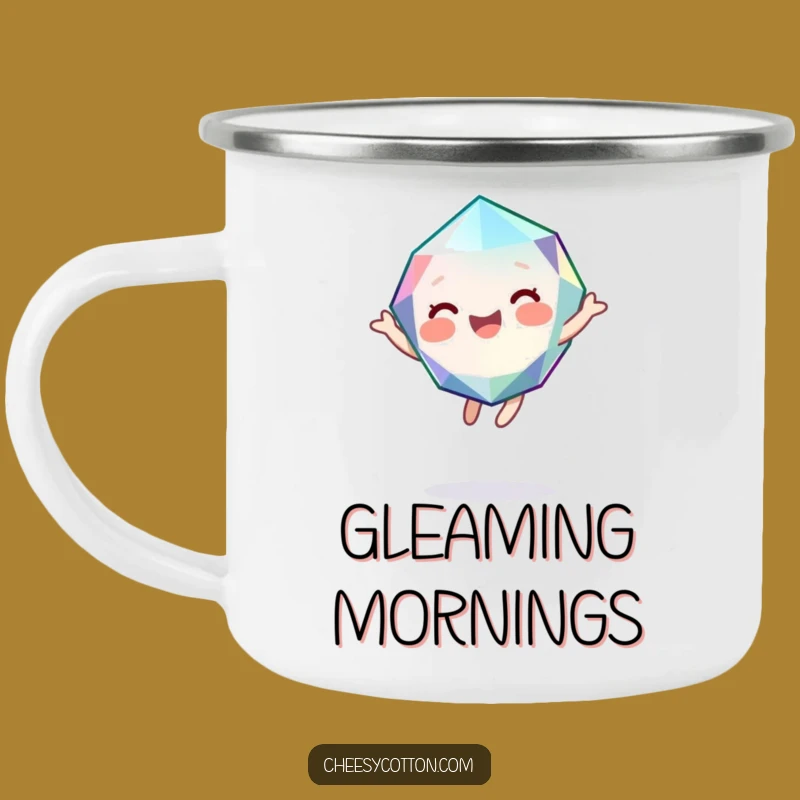Funny Gem Camping Mug: Enjoy Joyful Sips with a Giggling Character