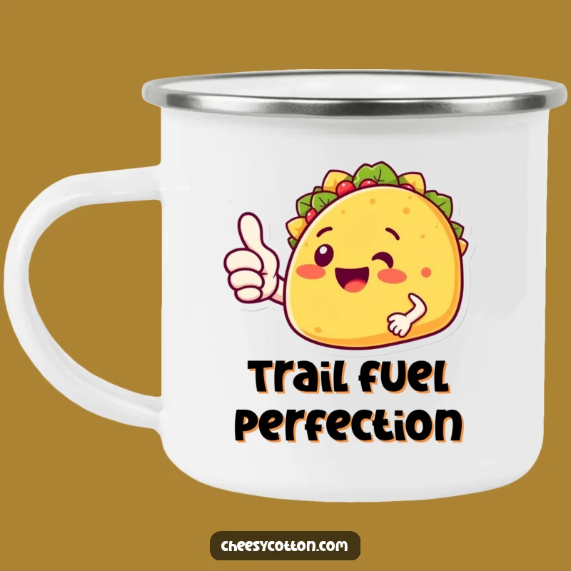 Funny Taco Thumbs Up Camping Mug: Outdoor Fun with a Fiesta Character
