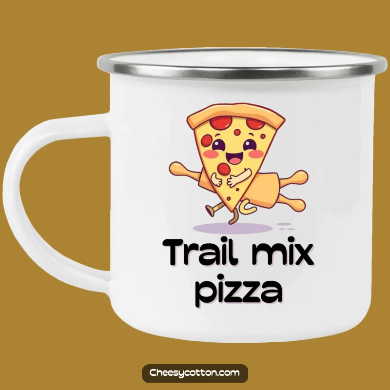 Funny Pizza Rolling Pin Camping Mug: Adventure-Ready Character Humor Gift