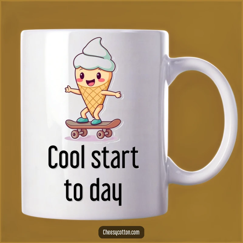 Funny Ice Cream Skateboard Mug: Cool Character for a Sweet, Hilarious Gift