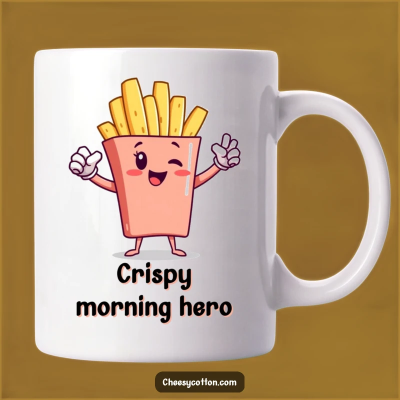 Funny French Fry Superhero Mug: A Hilarious Gift for Potato & Comic Fans!