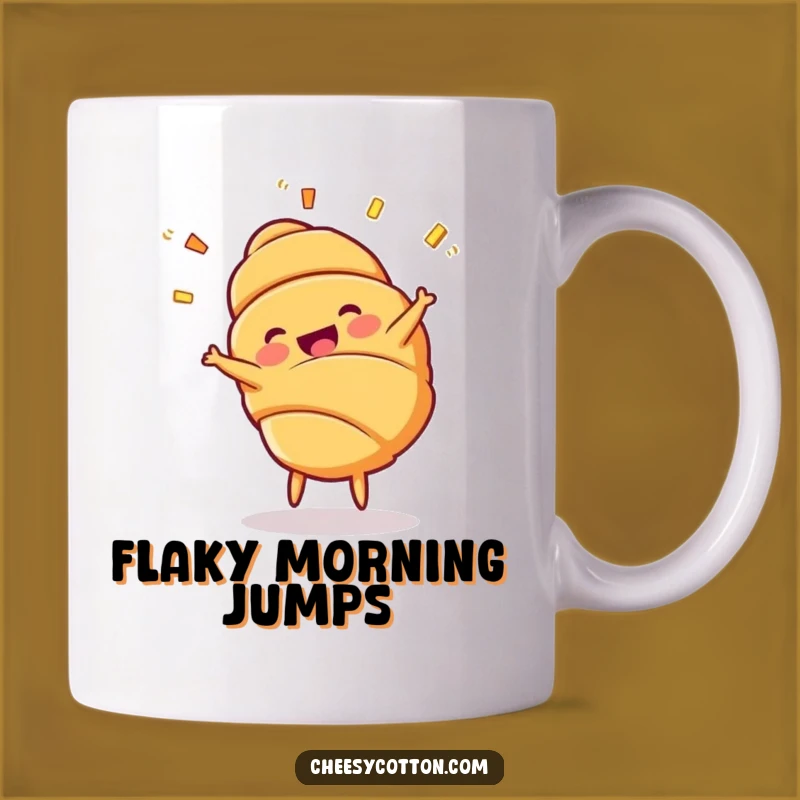 Funny Croissant Cartwheel Mug - Hilarious Pastry Gift for Bakery Lovers!