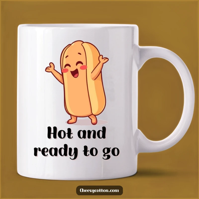 Funny Hot Dog Mug: Dance Moves for Your Morning Brew, a Hilarious Gift!