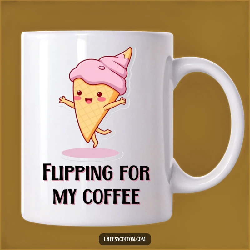 Funny Ice Cream Cartwheel Mug: Sweet Character Gift for Joyful & Cool Mornings