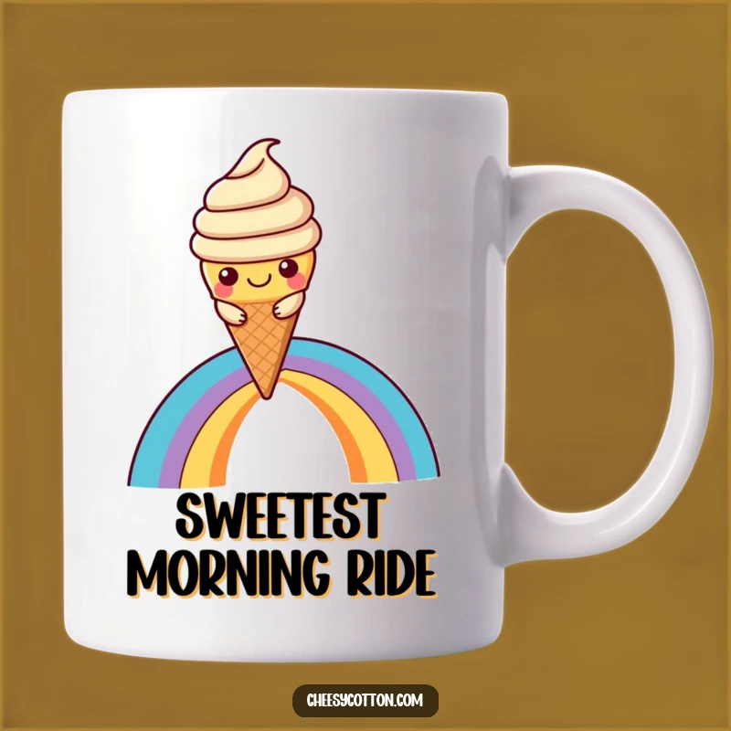 Funny Kawaii Ice Cream Mug: Rainbow Slide Fun, Perfect Funny Gift For Sweet Treat Lovers