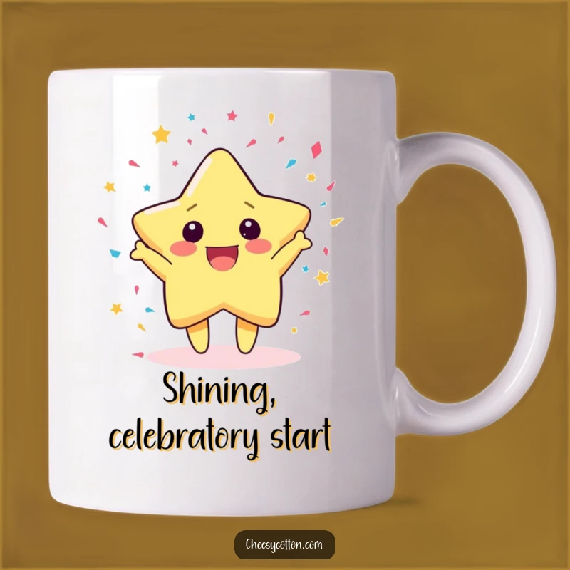 Funny Kawaii Star Confetti Mug: Celebrate with Humorous Cheer