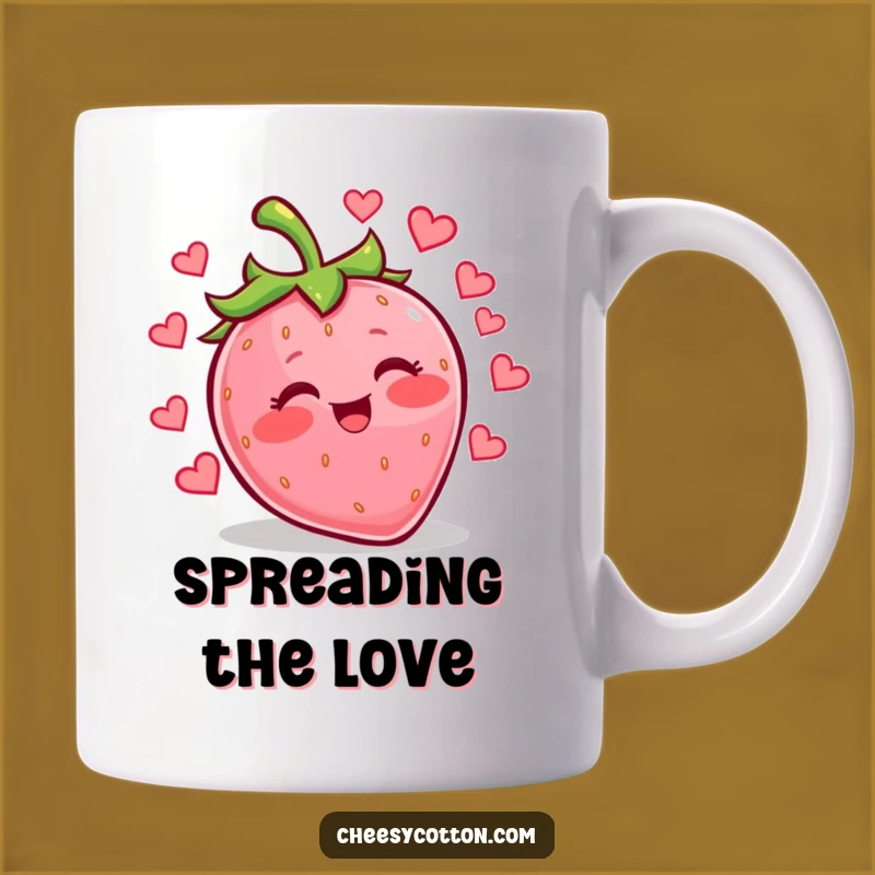 Funny Kawaii Strawberry Heart Mug Overflowing With Love And Laughter
