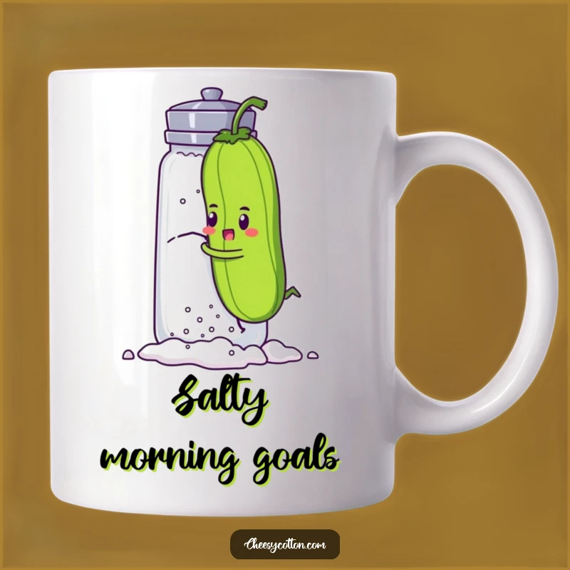 Funny Pickle Climb Mug: Determined Character Gift for Salty Humor Lovers