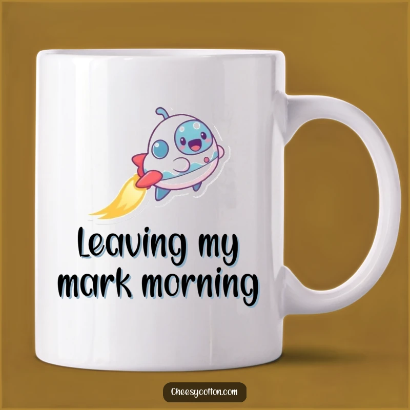 Funny Spaceship Adventure Mug: Tiny Excited Astronaut Gift for Space Lovers