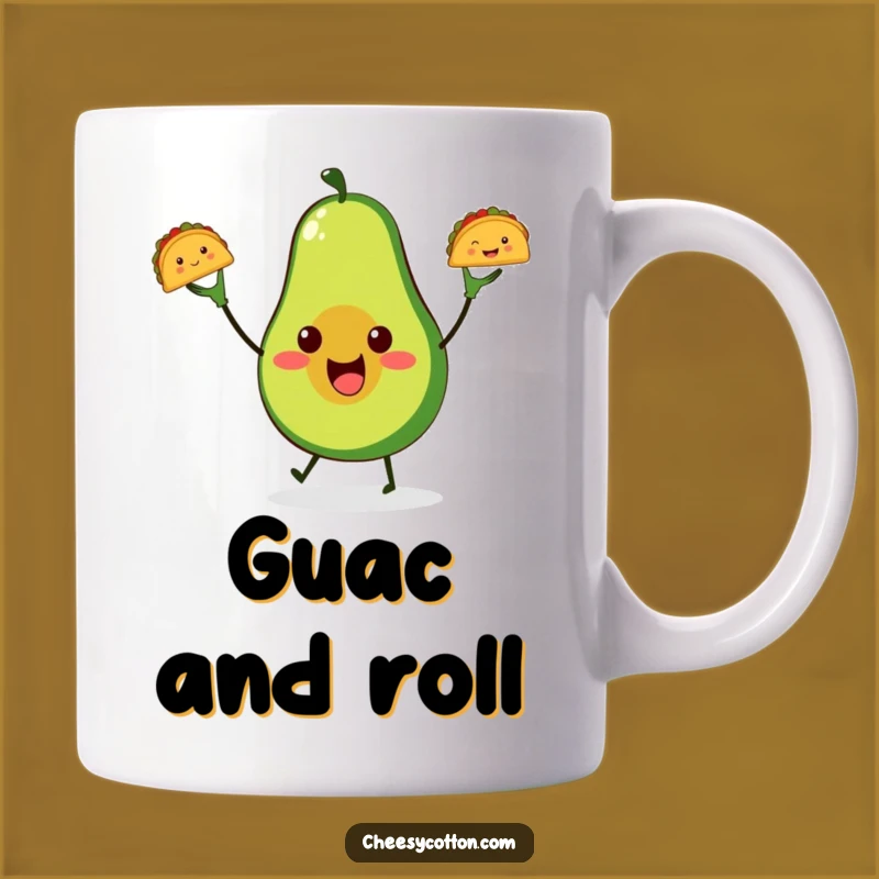 Funny Avocado Taco Juggling Mug: Hilarious Foodie Gift for Avocado Lovers