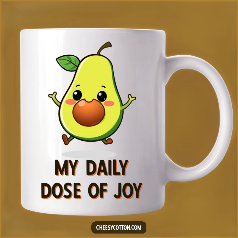 Funny Kawaii Avocado Hop Mug - Adorable Veggie Gift for Grinning Foodies