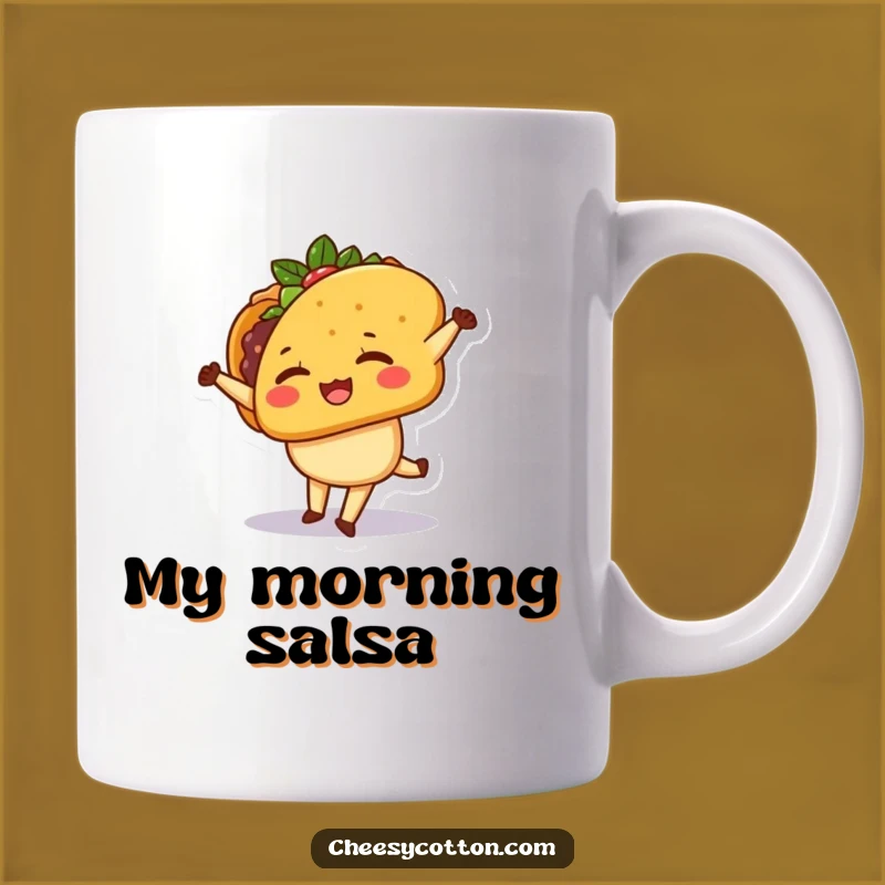 Funny Kawaii Taco Cartwheel Mug: Perfect Humorous Gift for Taco Lovers
