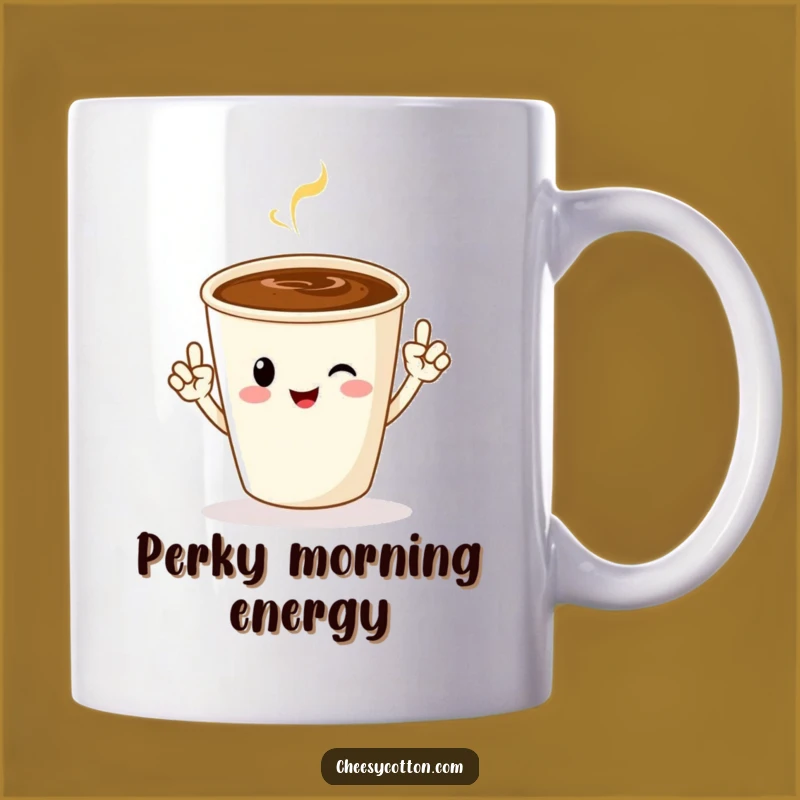 Funny Coffee Jazz Hands Mug: Cheerful Character Gift for Energized Mornings