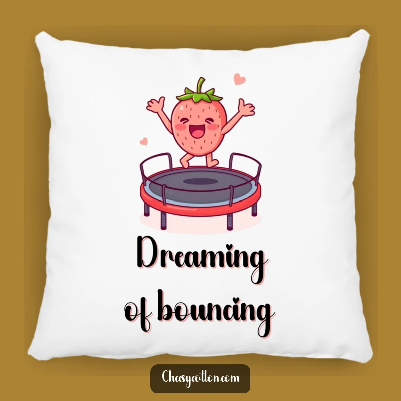 Funny Strawberry Trampoline Pillow: Comfy & Cute Character Cushion for a Laugh