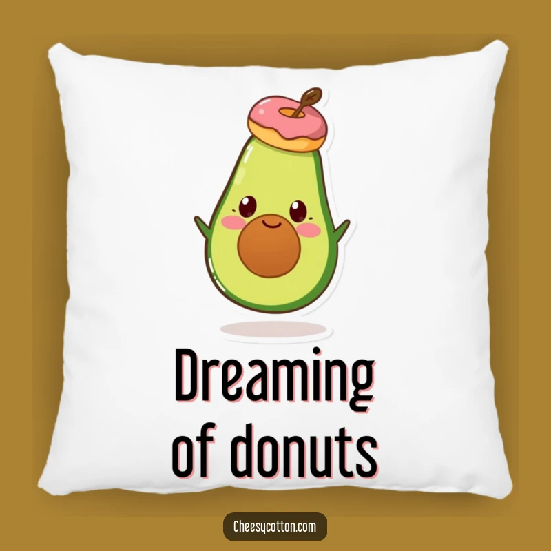 Funny Avocado Donut Pillow - Soft & Cheerful Foodie Decor Gift!