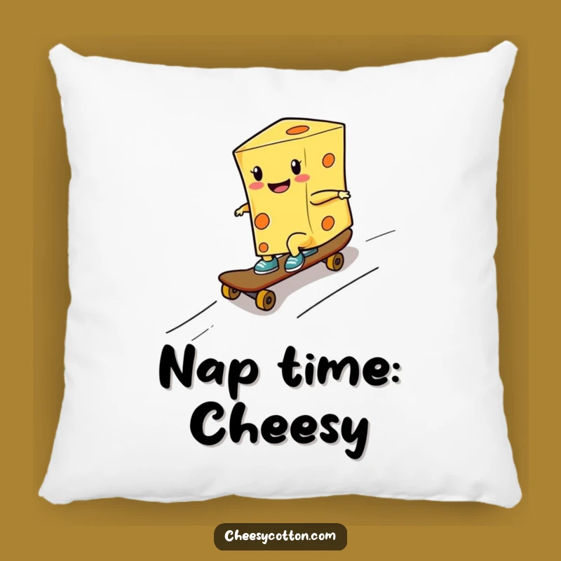 Funny Cheese Skater Pillow Cozy Ramp Comfort Cool Foodie Accent
