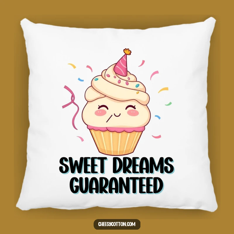 Funny Cupcake Streamers Pillow: Snuggle Up with This Hilarious and Cozy Accent