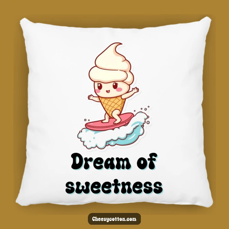 Funny Ice Cream Cone Candy Wave Pillow: Add Comfy Sweetness to Your Home with This Hilarious Cushion
