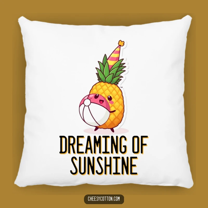 Funny Kawaii Pineapple Beach Pillow: Hilarious & Cozy Gift for Tropical Fans