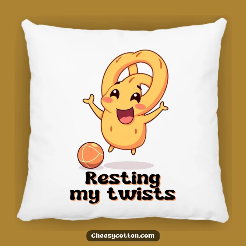 Funny Pretzel Comfort Pillow: Joyful Ball Player