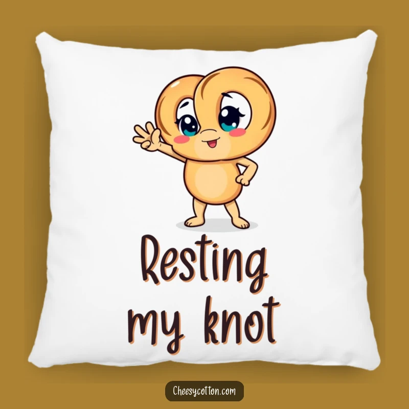 Funny Pretzel Pose Pillow - Cozy Confidence Gift!