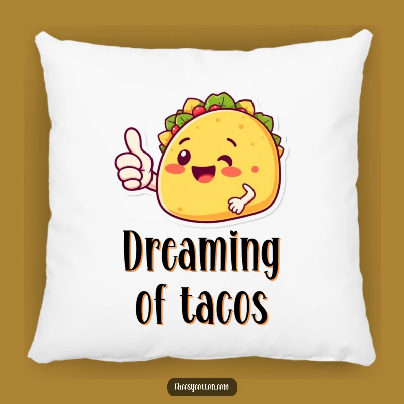 Funny Taco Thumbs Up Pillow: Cozy Cushion with a Hilarious Food Character