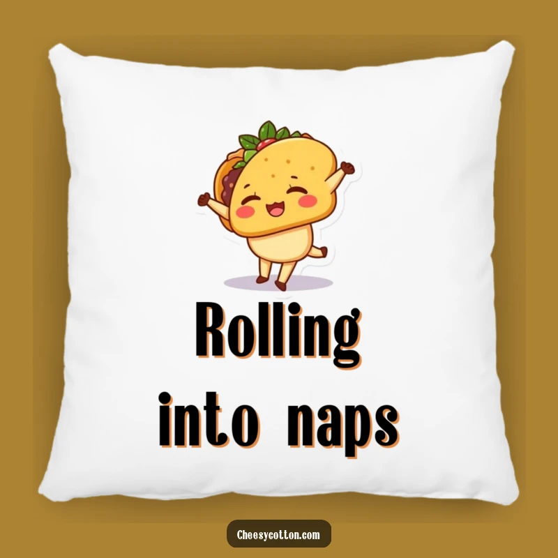 Funny Kawaii Taco Cartwheel Pillow: Comfy and Hilarious Accent
