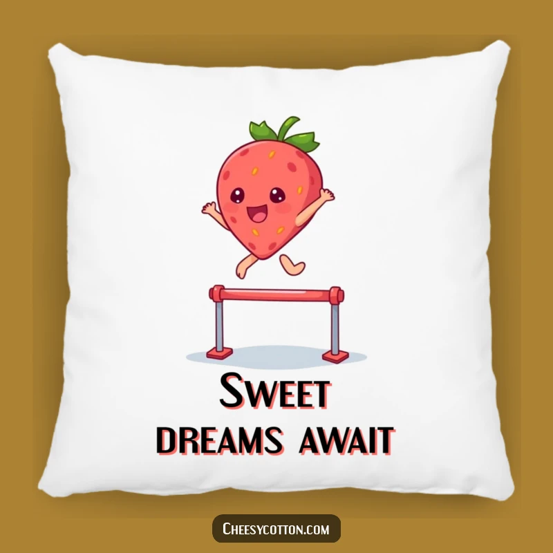 Funny Strawberry Pillow: Kawaii Leap Comfort, Cozy & Hilarious Accent