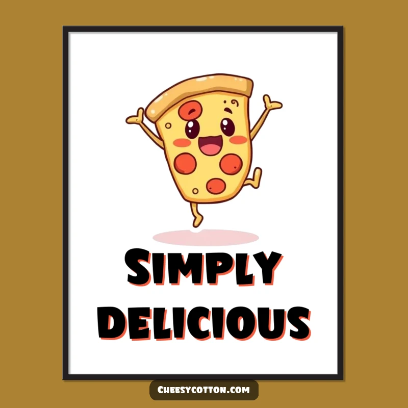 Funny Pizza Digital Art Print: Instant Cartwheeling Cheer for Your Walls