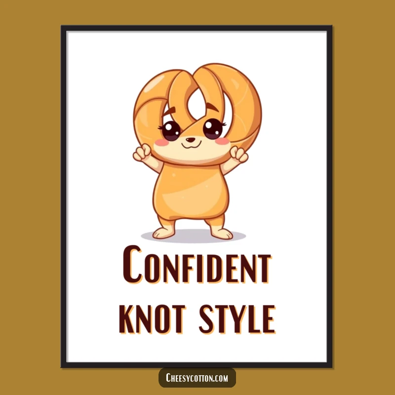 Funny Pretzel Pose Digital Print: Instant Bold Art for Your Walls