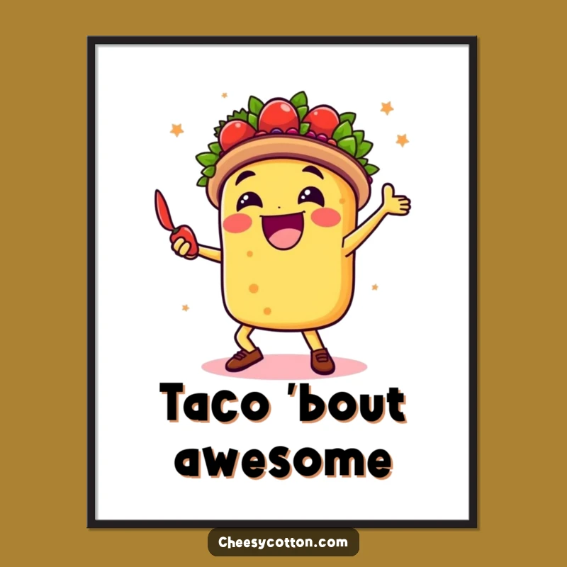 Funny Taco Dancer Digital Art Fiesta Celebration Chili Pepper Instant Download