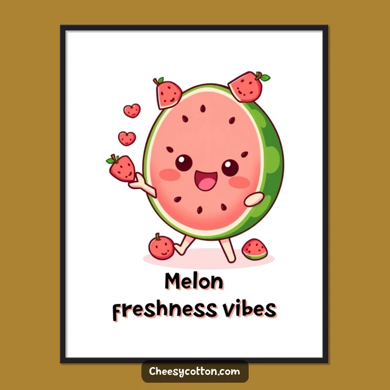 Funny Watermelon Juggling Digital Art - Instant Fruity Decor Gift!
