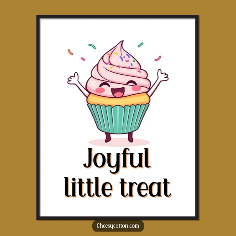 Funny Cupcake Dance Digital Art: Sprinkles Celebration Decor