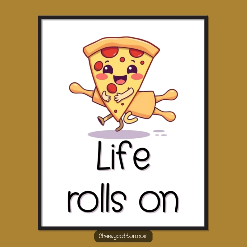 Funny Pizza Rolling Pin Digital Art: Hilarious Character Print for Instant Fun
