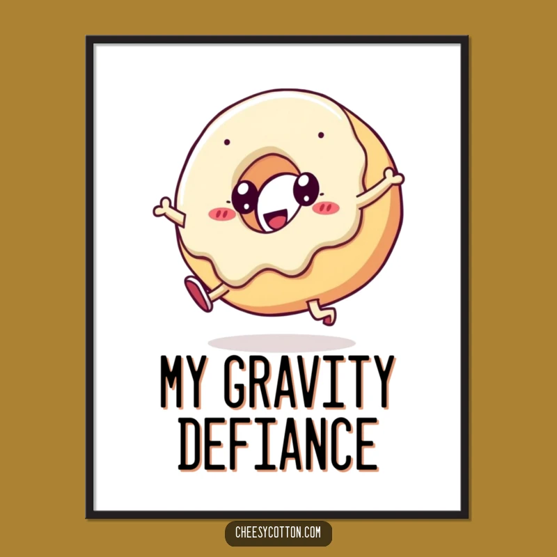 Funny Kawaii Doughnut Cartwheel Digital Art Add Instant Cheer To Your Space