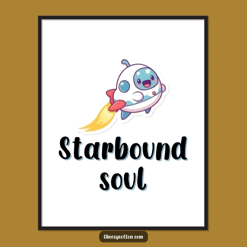 Funny Spaceship Digital Print: Tiny Galactic Adventurer for Instant Humorous Decor